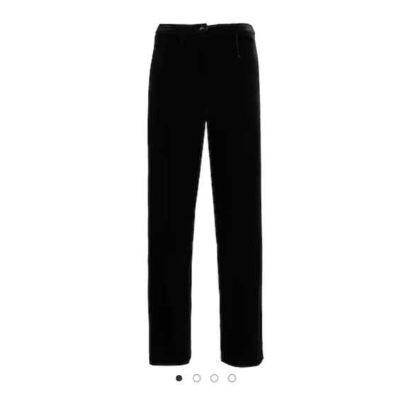 Only Black Velvet Straight Wide Legs Pants Trousers Size US 10 Inseam 32” NWT - Picture 1 of 11